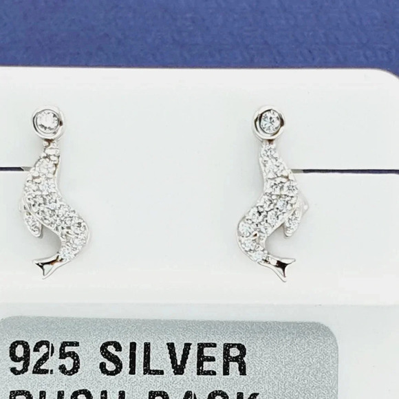 "925 Sterling Silver CZ Stud Earrings for Women/Girl, US925P1242 - Picture 8 of 8